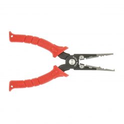 Bubba Split Ring Pliers 1085872, 6.5" Overall Length, Red TPR Handle, Nylon Sheath