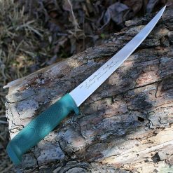 Marttiini 817010 Basic Fillet Knife, 4" Stainless Blade, Green Rubber Handle