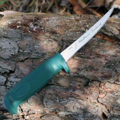 Marttiini 837010 Basic Fillet Knife, 7.5" Stainless Blade, Green Rubber Handle