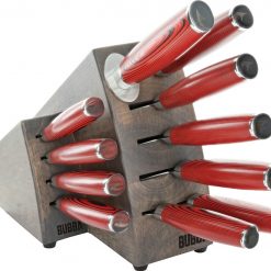 Bubba Blade Kitchen and Steak Knives Block Set - Black and Red G10 (12 Pieces)