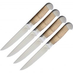 Ferrum Estate 4pc Steak Set, 5" American Steel Full Tang Blades, Maple Wood Handles -us-Kitchen Cutlery Sales 2022 FEE0400.2 68333.1609874736