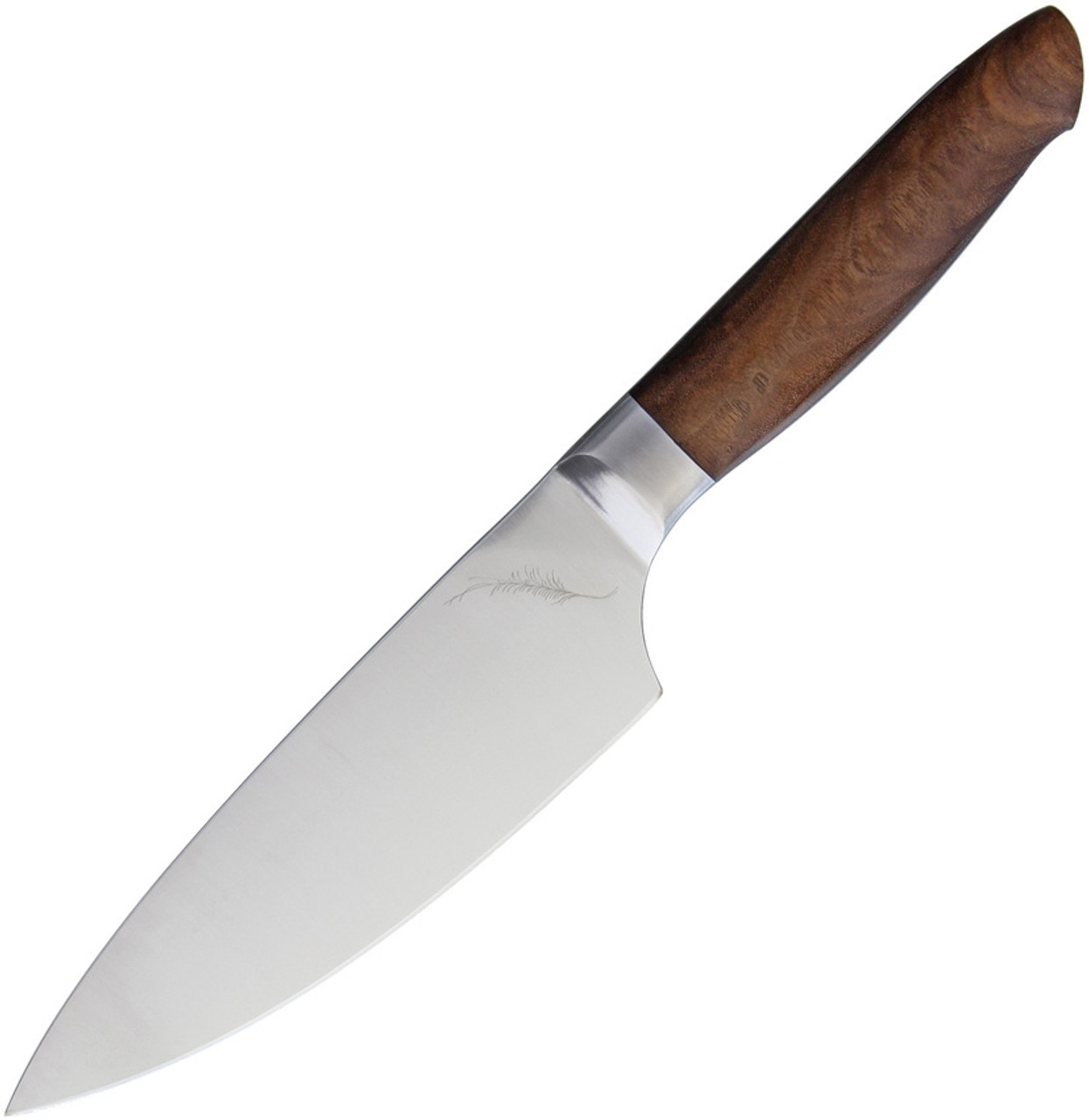 Ferrum Reserve 6" Chef Knife, High Carbon Steel, Reclaimed Walnut Wood Handle 1 Ferrum Reserve 6" Chef Knife, High Carbon Steel, Reclaimed Walnut Wood Handle