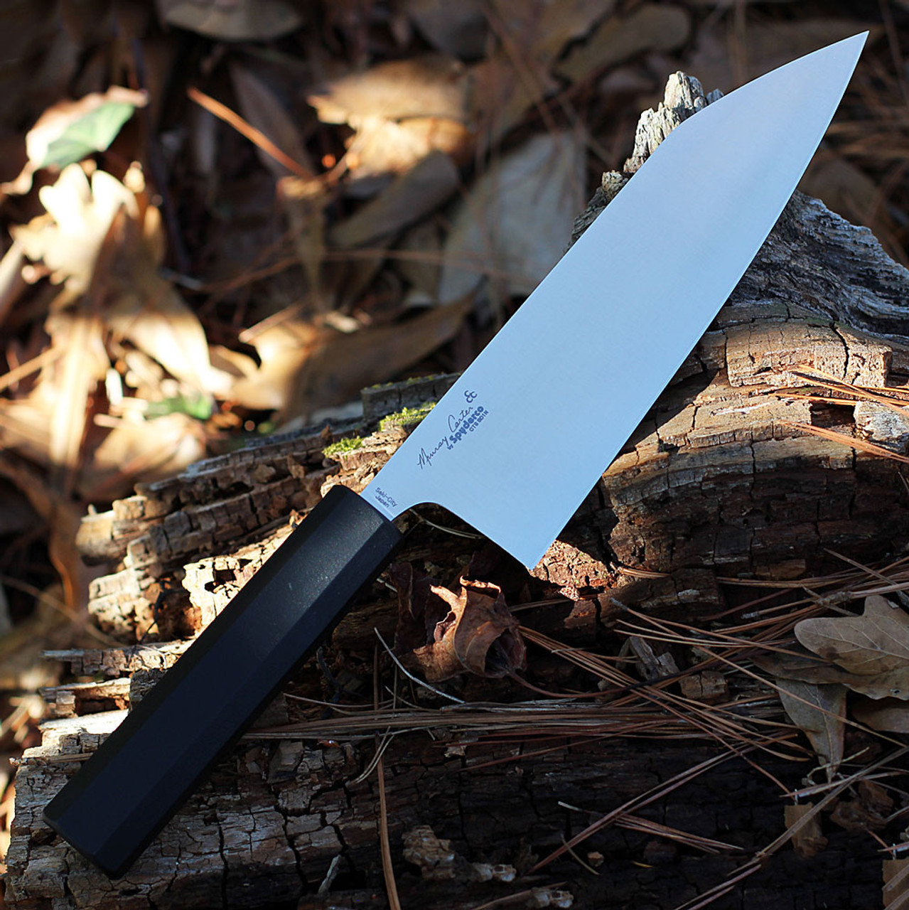 Spyderco Minarai Bunka Bocho Santoku Knife, Black Polypropylene (7.83" CTS BD1N) K18PBK 2 Spyderco Minarai Bunka Bocho Santoku Knife, Black Polypropylene (7.83" CTS BD1N) K18PBK - Image 2