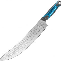 Gerber Rigor 31-003865, 11" 9CR Scimitar-Style Plain Blade, Cyan Hydrotread Grip Handle
