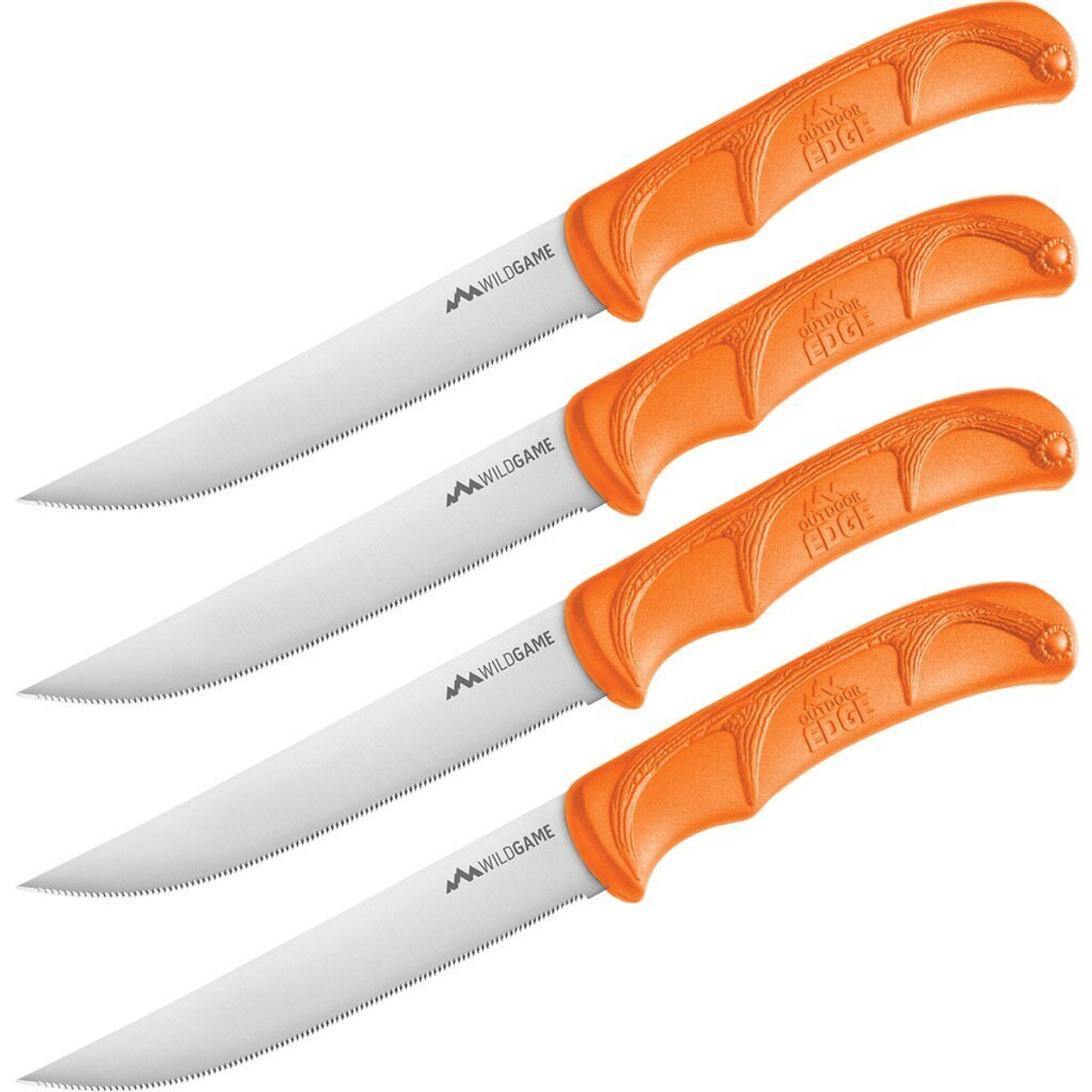 Outdoor Edge Wildgame, STB-4C, Blaze Orange 4 Piece Steak Knife Set 1 Outdoor Edge Wildgame, STB-4C, Blaze Orange 4 Piece Steak Knife Set