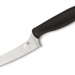 Spyderco Z-Cut Pointed Kitchen Knife CK14PBK, 4.40" CTS BD1N Plain Blade, Black Polypropylene Handle