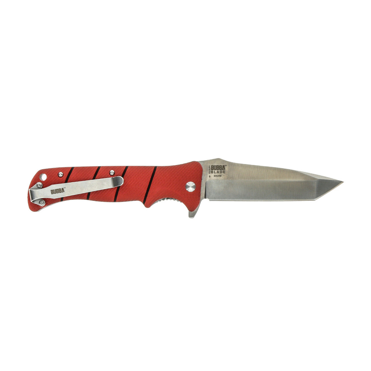Bubba Sculpin Pocket Knife CLFK, 4" High Carbon SS Blade, Red G-20 Handle 2 Bubba Sculpin Pocket Knife CLFK, 4" High Carbon SS Blade, Red G-20 Handle - Image 2