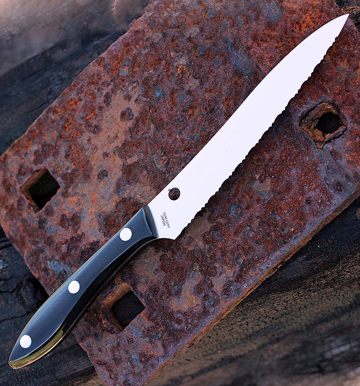 Spyderco K11S Cook’s Knife, 5.85 in VG-10 Serrated Blade, Corian Handles 2 Spyderco K11S Cook’s Knife, 5.85 in VG-10 Serrated Blade, Corian Handles - Image 2