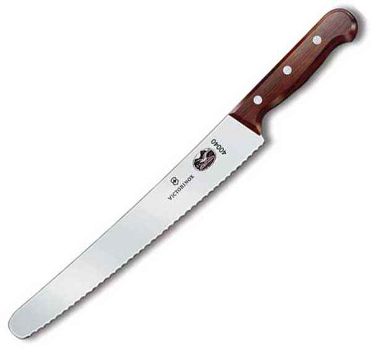 Forschner 10 1/4" Bakers, Bread & Cake Wavy Edge Blade, Rosewood Handle 1 Forschner 10 1/4" Bakers, Bread & Cake Wavy Edge Blade, Rosewood Handle