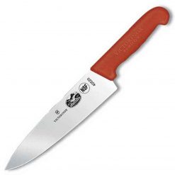 Forschner Chefs, 8" blade, 2" at red Fibrox handle