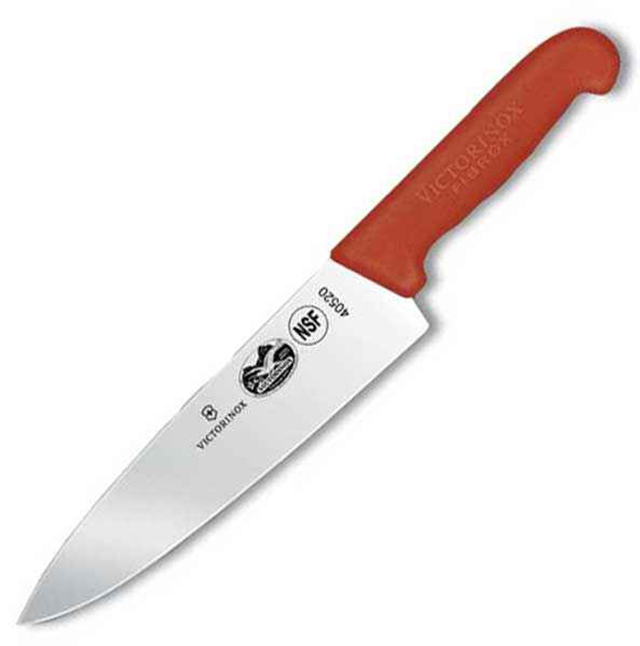 Forschner Chefs, 8" blade, 2" at red Fibrox handle 1 Forschner Chefs, 8" blade, 2" at red Fibrox handle