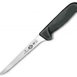 Forschner 6" Boning Straight, Narrow, Stiff Blade, Black Fibrox Handle