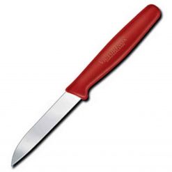 Forschner 3 1/4" Paring Sheeps Foot Blade, Small Red Polypropylene Handle