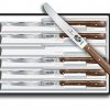 Forschner 6 Piece Steak Set, Round Tip, Wavy Edge Blade, Rosewood Handles