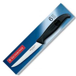 Forschner 6 Set Steak 4 1/2" Wavy Edge, Medium Blade, Black Polypropylene Handles