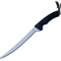 CRKT CR3010 Big Eddy II, 9.5" AUS-6 SS Combo Blade, Black Kraton Handle, Plastic Sheath