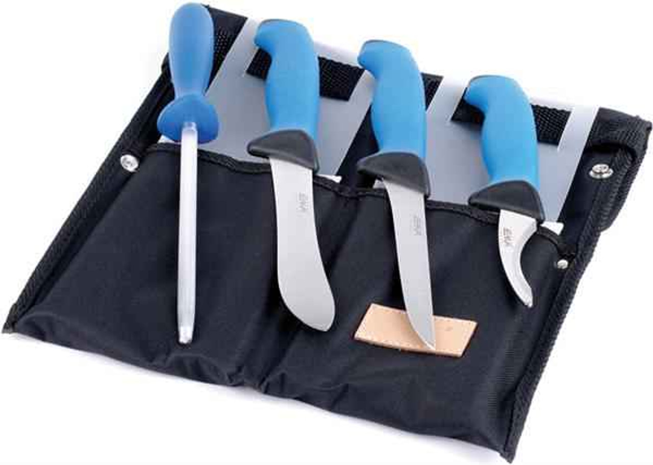 EKA Butcher Set, Blue Soft Grip Santoprene Handles 1 EKA Butcher Set, Blue Soft Grip Santoprene Handles