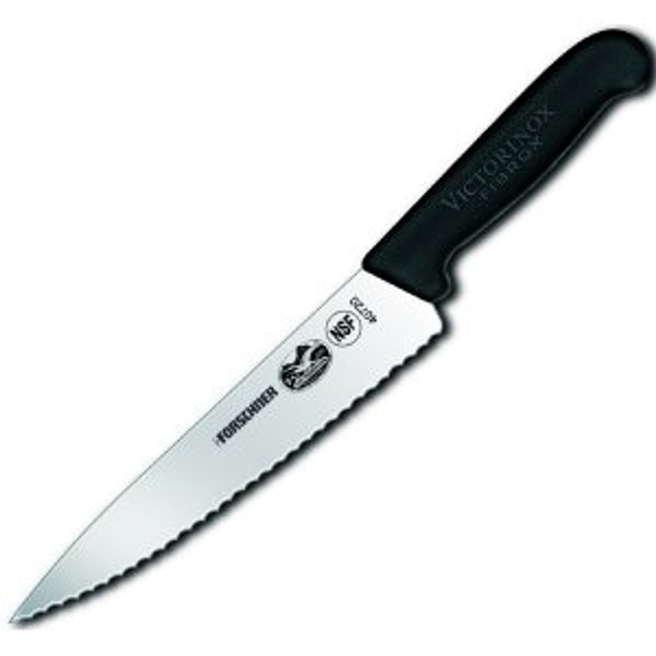 Forschner 7 1/2 in Chef's Knife, Wavy Edge, Black Fibrox 1 Forschner 7 1/2 in Chef's Knife, Wavy Edge, Black Fibrox