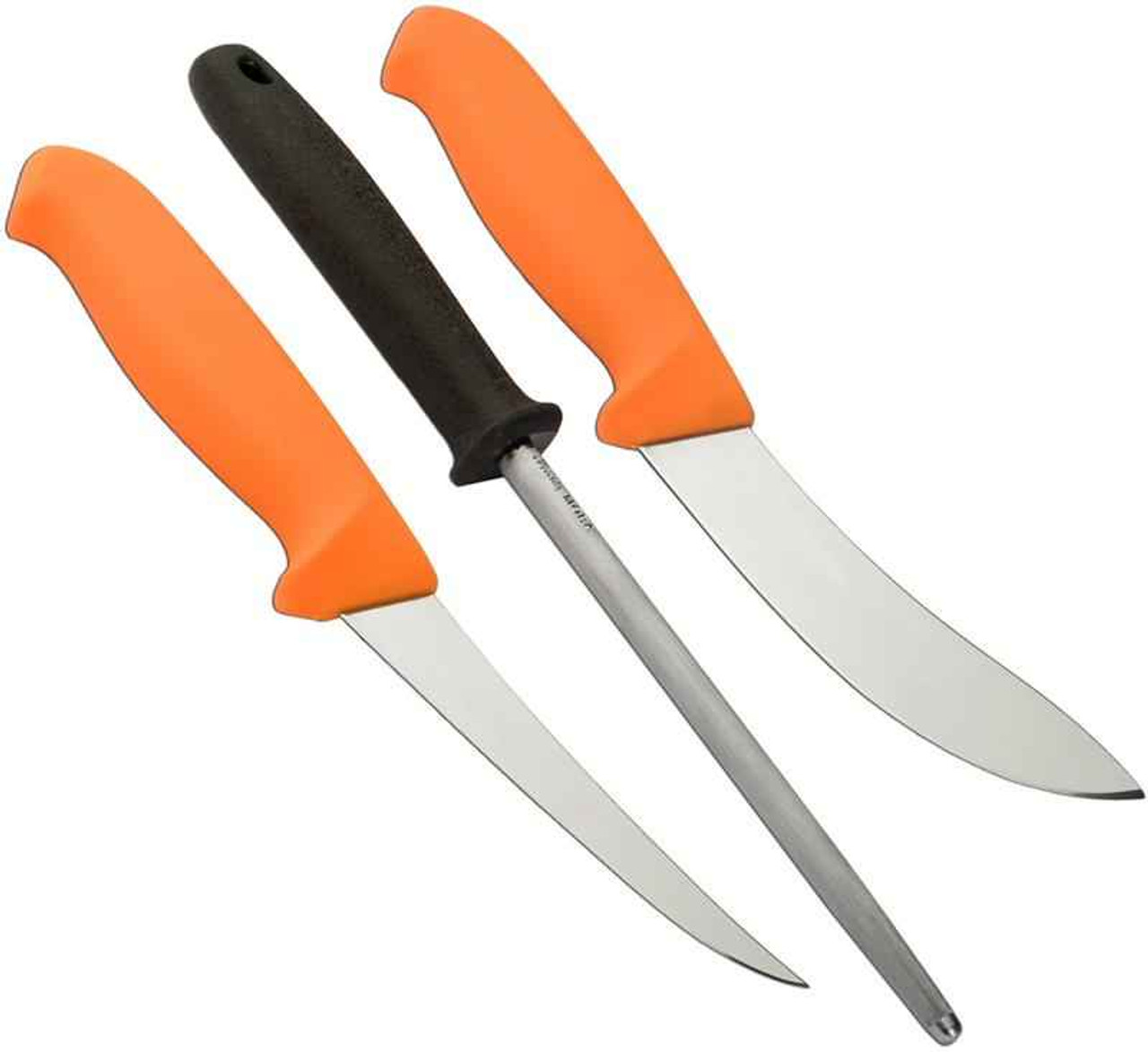 Mora Knives Orange Hunting Set 3000, SS Blades, Rubber Handles 1 Mora Knives Orange Hunting Set 3000, SS Blades, Rubber Handles