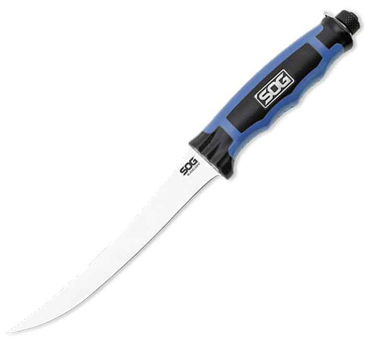 SOG Bladelight Fillet 6" Fixed Blade, 8Cr13MoV, Blue and Gray FRN Handle 1 SOG Bladelight Fillet 6" Fixed Blade, 8Cr13MoV, Blue and Gray FRN Handle