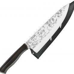 Kershaw Inspire Chefs Knife, 8" Hammered 4116 Stainless Blade, Black Synthetic Handle