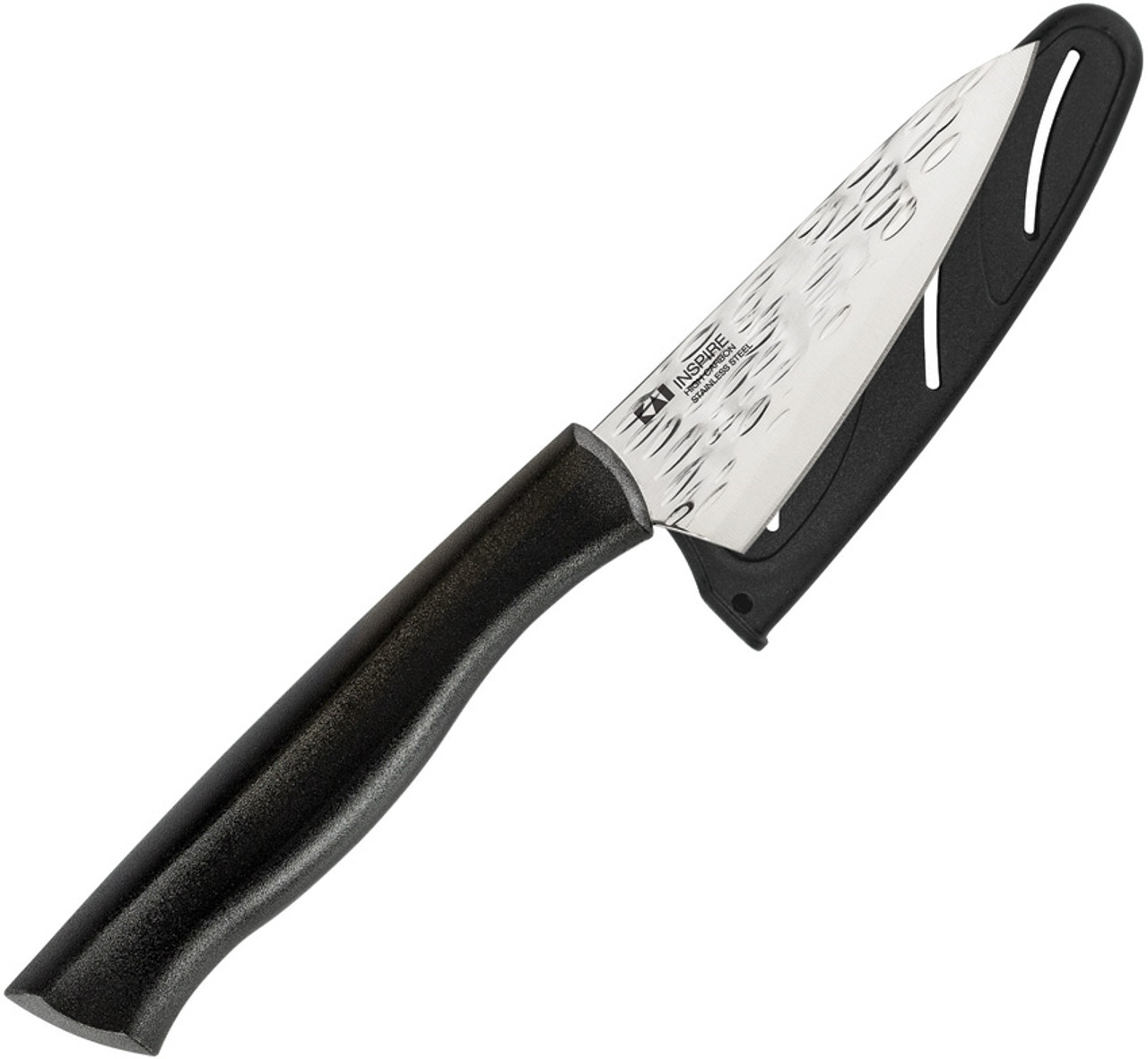 Kershaw Inspire Paring Knife, 3.5" Hammered 4116 Stainless Blade, Black Synthetic Handle 1 Kershaw Inspire Paring Knife, 3.5" Hammered 4116 Stainless Blade, Black Synthetic Handle