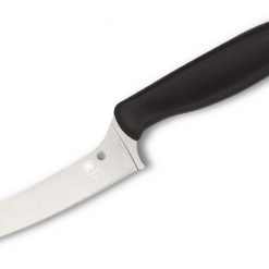 Spyderco Z-Cut Blunt Tip Kitchen Knife CK13PBK, 4.30" CTS BD1N Plain Blade, Black Polypropylene Handle